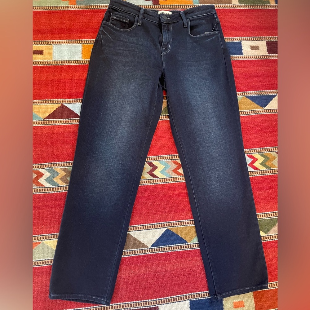 L'AGENCE Dark Blue Maverick Straight Leg Jeans